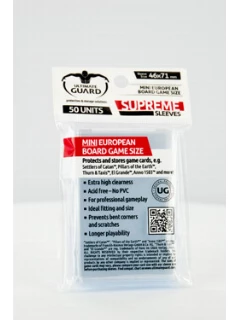 Kártyavédő Fólia - 44x68mm - Supreme Sleeves For Board Game Cards Mini European (A Fólia Mérete: 46 X 71mm) (50db)