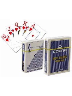 Póker - Copag 100% Plasztik Póker Kártya - 2 Jumbo Index - 1 Csomag - Kék
