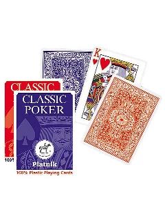 Póker - Piatnik 100% Plasztik Kártya 1x55lap - Piros Hátlap