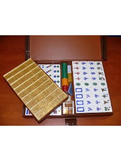 Mahjong készlet - Professzionális, arany "Crystal" kövekkel - A kövek mérete: 37x28x22mm