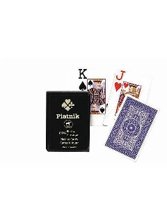 Póker - Piatnik 100% Plasztik Kártya 1x55lap - Kék Hátlap - Műanyag Dobozos - 2 Nagy Index