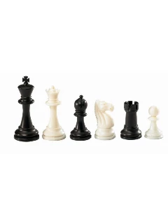 Sakkfigura szett Fa - Nerva, Fekete-fehér, Neylonban, Király 95 mm_7819