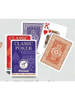 Póker - Piatnik 100% Plasztik Kártya 1x55lap - Kék Hátlap - 2 Nagy Index