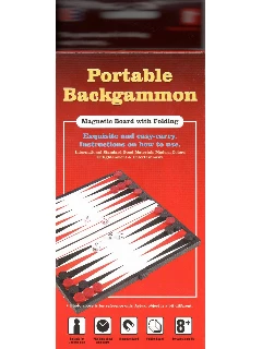 Backgammon - Összehajtható mágneses, műanyag (20x20x1cm)